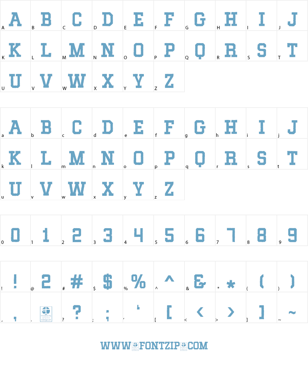 MIXIVA-DUSTY demo Font Character